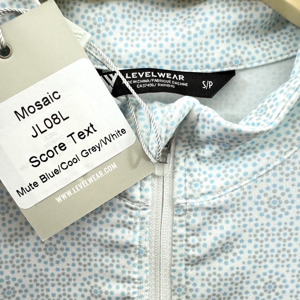 Levelwear Womens Small Blue White Georgian Bay Club 1/4 Zip Golf Pullover JL08L - Picture 5 of 9